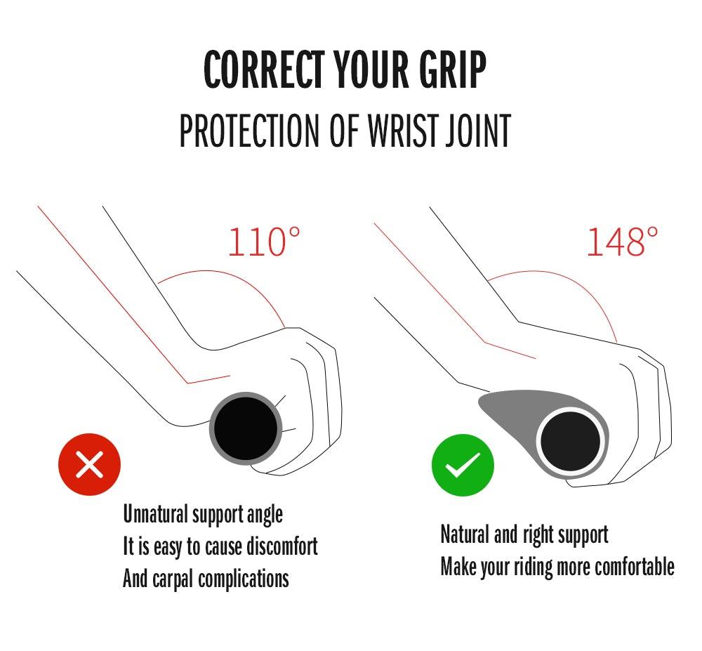 Ergonomic Silicone Handlebar Grips with Bilateral Locking Rings