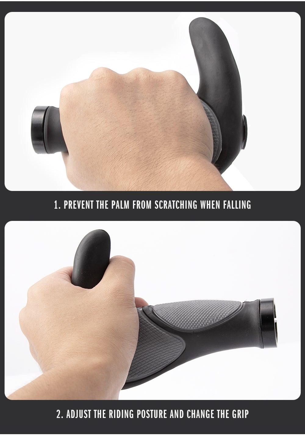 Ergonomic Silicone Handlebar Grips with Bilateral Locking Rings