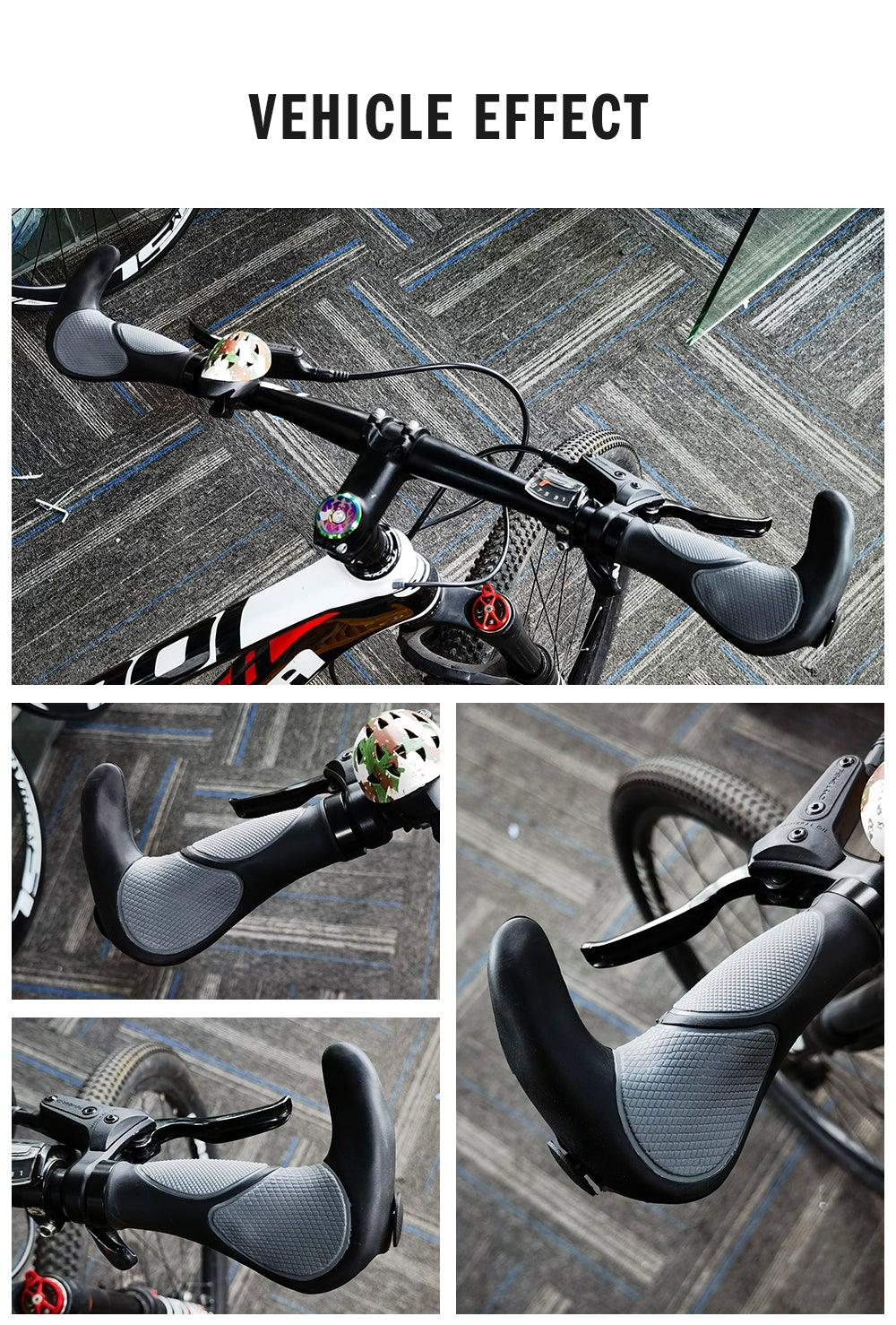 Ergonomic Silicone Handlebar Grips with Bilateral Locking Rings