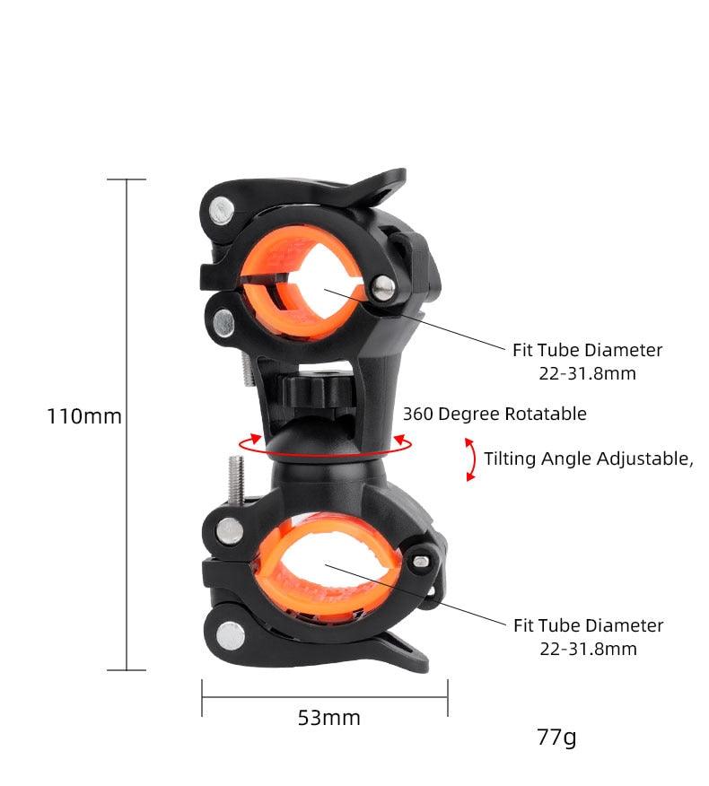 360-Degree Rotatable Universal Bicycle Light Mount Flashlight Holder