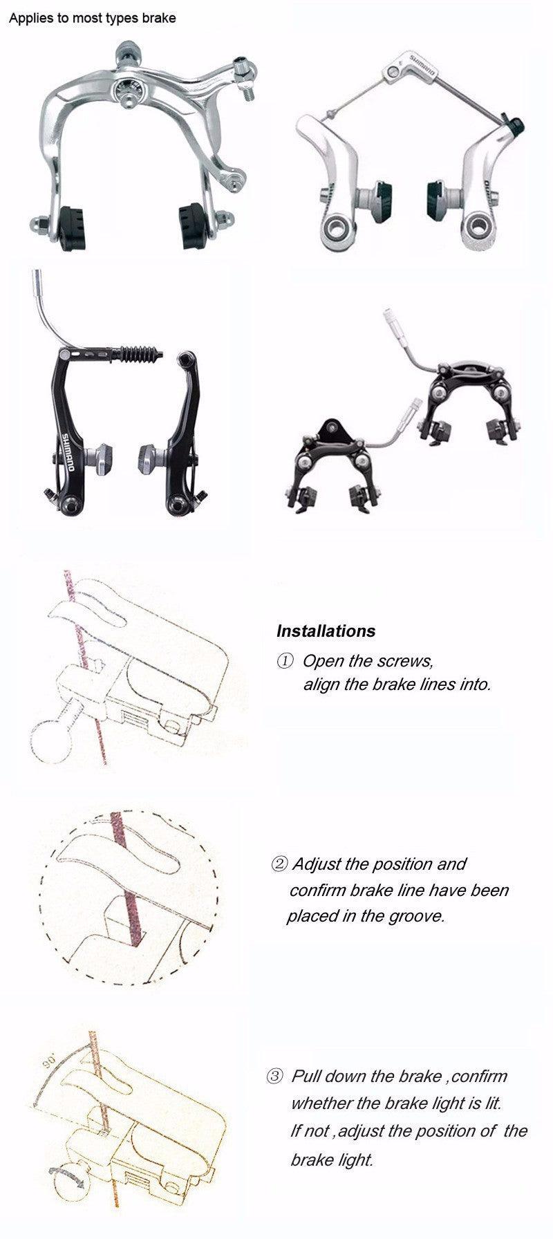 V-Shaped LED Bicycle Brake Light - Ultra-Bright Safety Tail Light