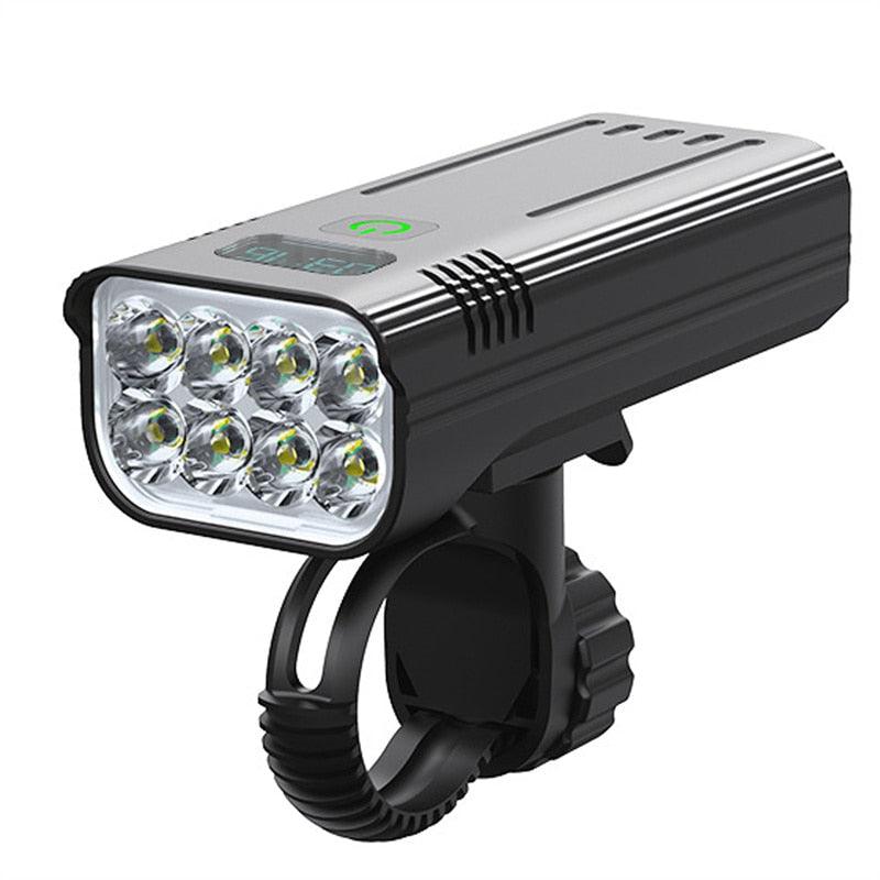 USB Rechargeable 8 LED Bicycle Headlight 10000mAh Bike Light