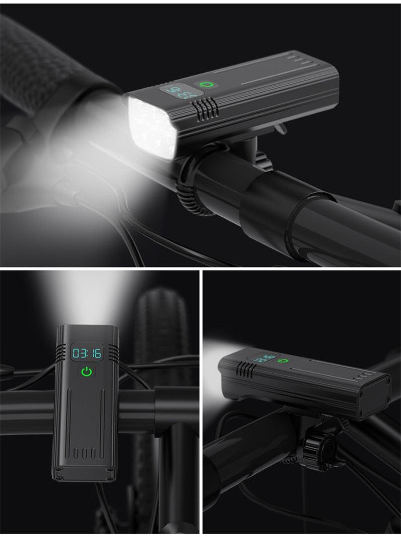 USB Rechargeable 8 LED Bicycle Headlight 10000mAh Bike Light