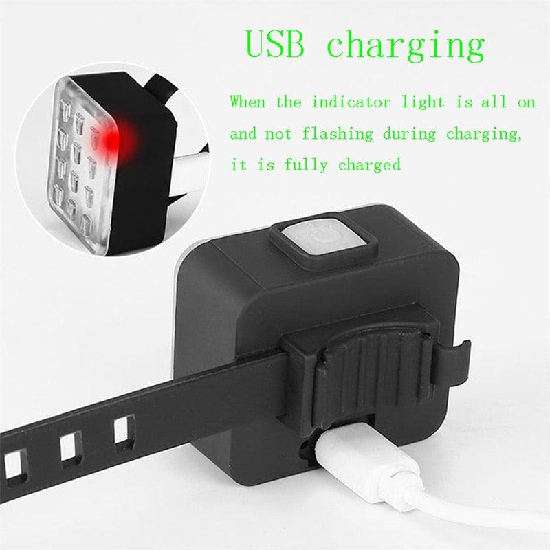 USB Rechargeable 8 LED Bicycle Headlight 10000mAh Bike Light