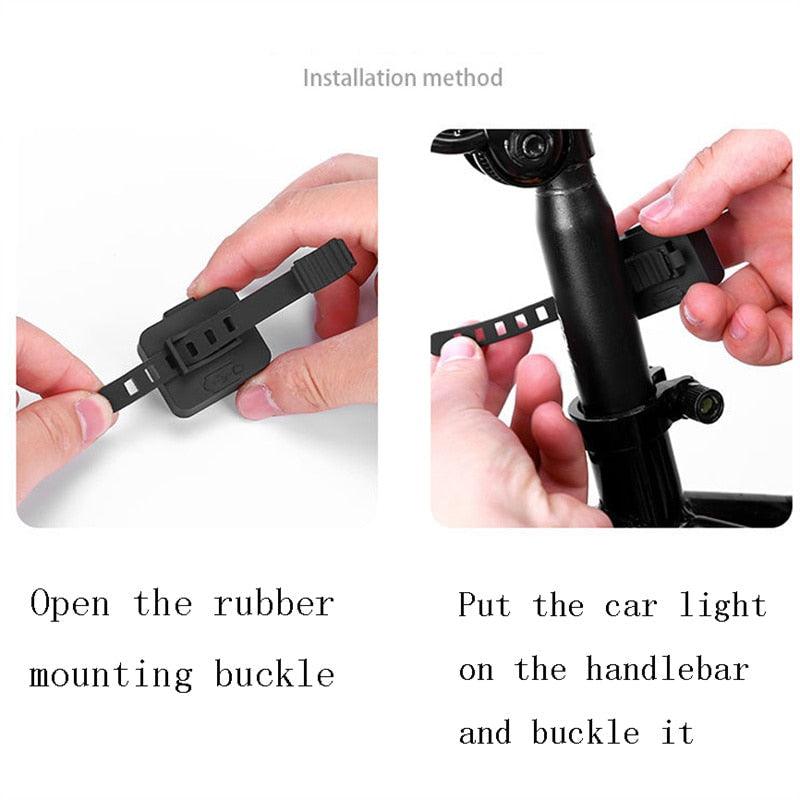 USB Rechargeable 8 LED Bicycle Headlight 10000mAh Bike Light