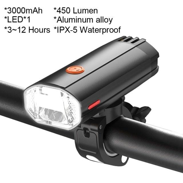 1000 Lumen USB Rechargeable Bike Light Set with Power Bank
