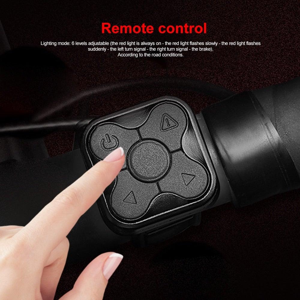 LED Bicycle Taillight with Turn Signals and Remote Control USB