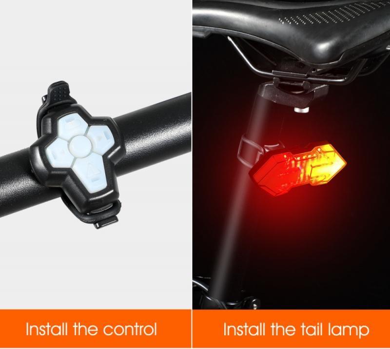 Wireless Remote Control LED Bike Tail Light with Turn Signals