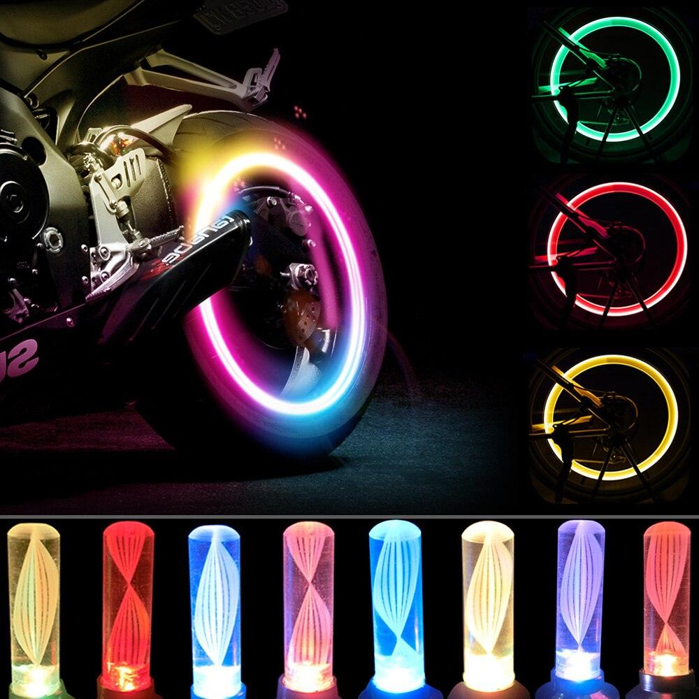 LED Neon Bike Wheel Valve Cap Lights for Cycling Safety and Decor
