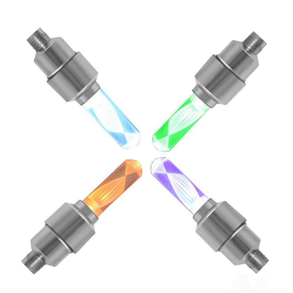 LED Neon Bike Wheel Valve Cap Lights for Cycling Safety and Decor