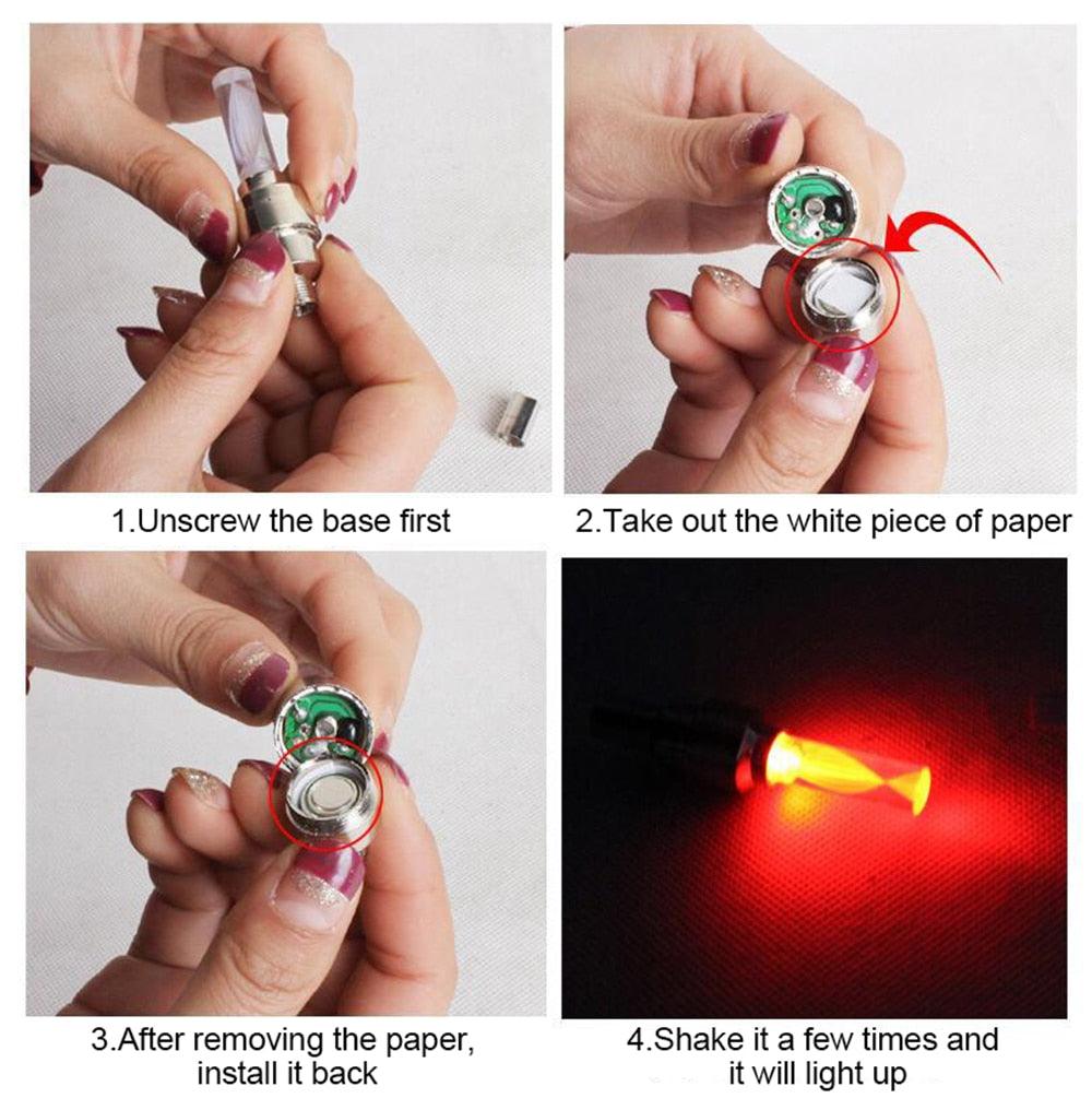 LED Neon Bike Wheel Valve Cap Lights for Cycling Safety and Decor