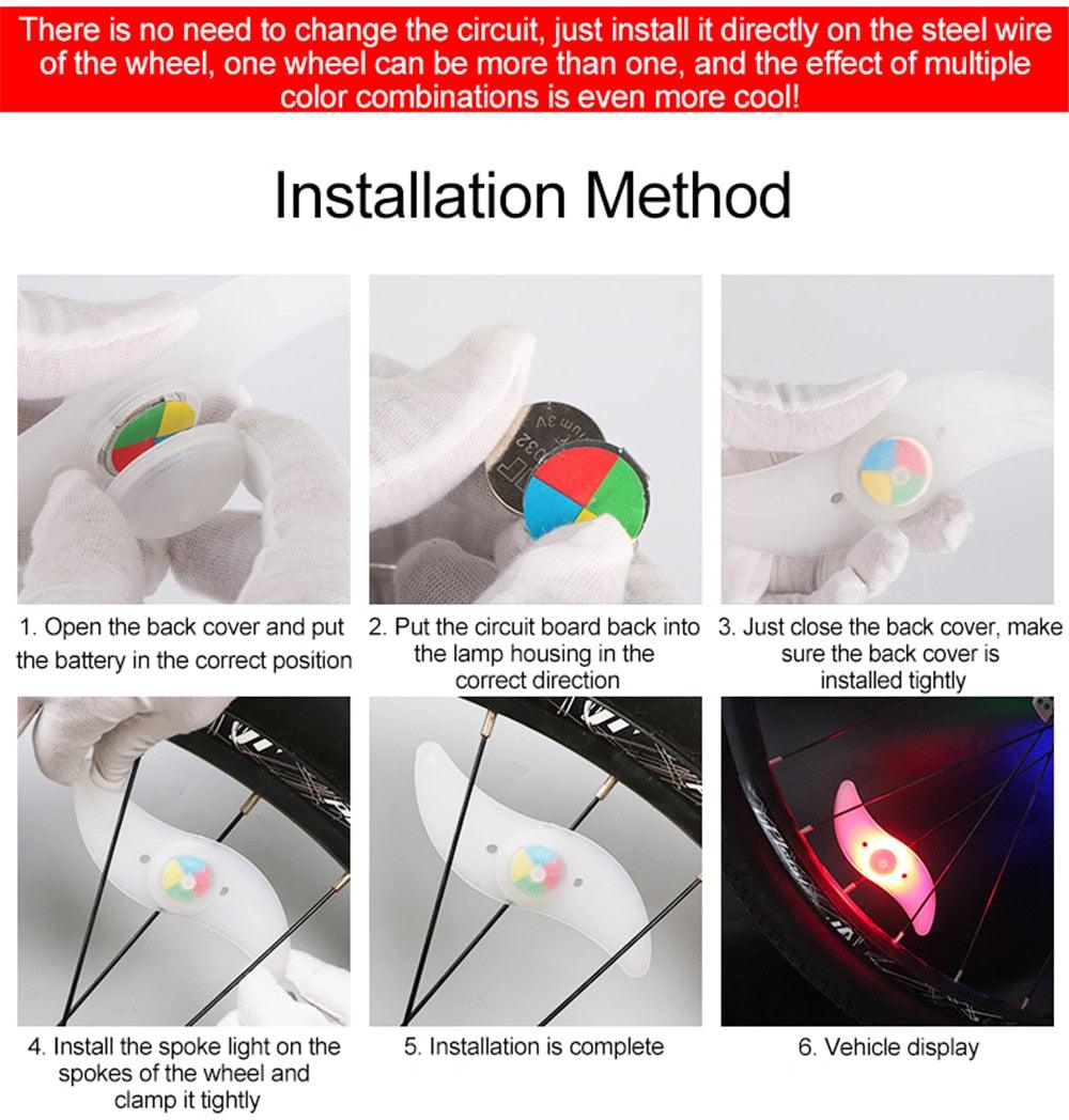 Willow Shape LED Bicycle Spoke Light Waterproof Wheel Safety Lamp