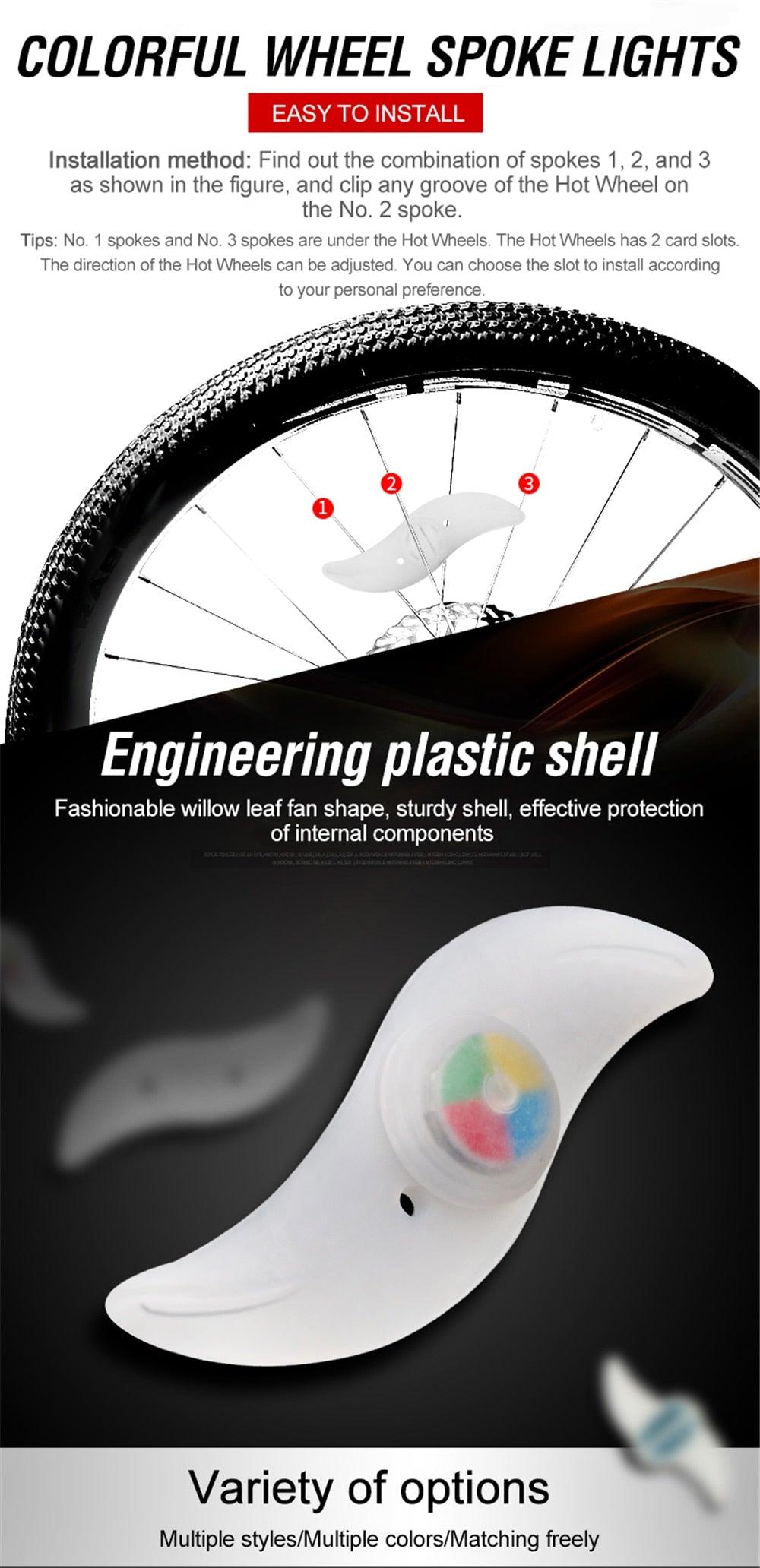 Willow Shape LED Bicycle Spoke Light Waterproof Wheel Safety Lamp