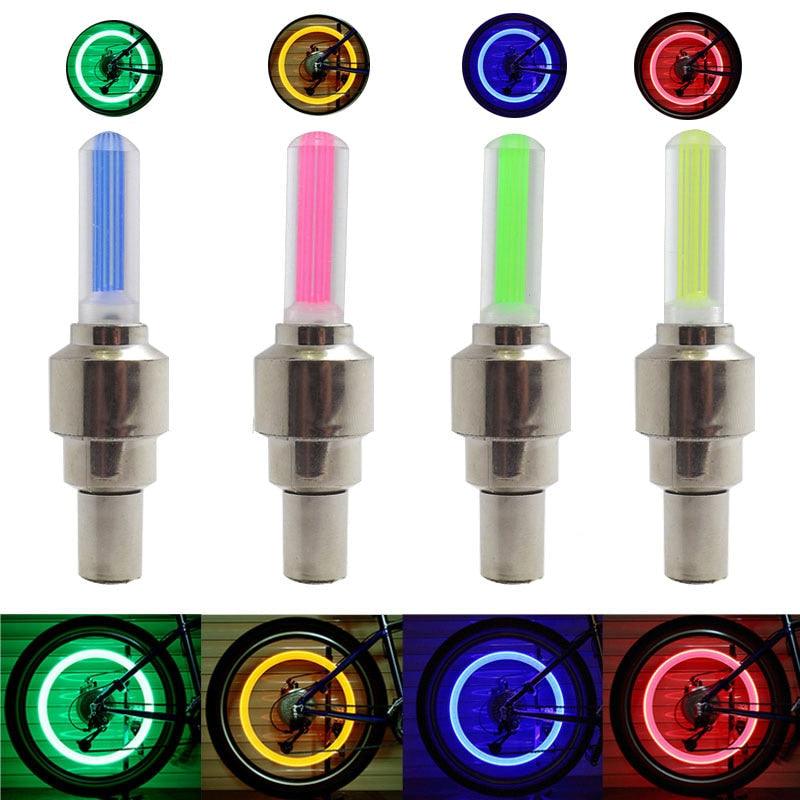 LED Bicycle Tire Valve Lights - Ultralight Motion-Activated Set