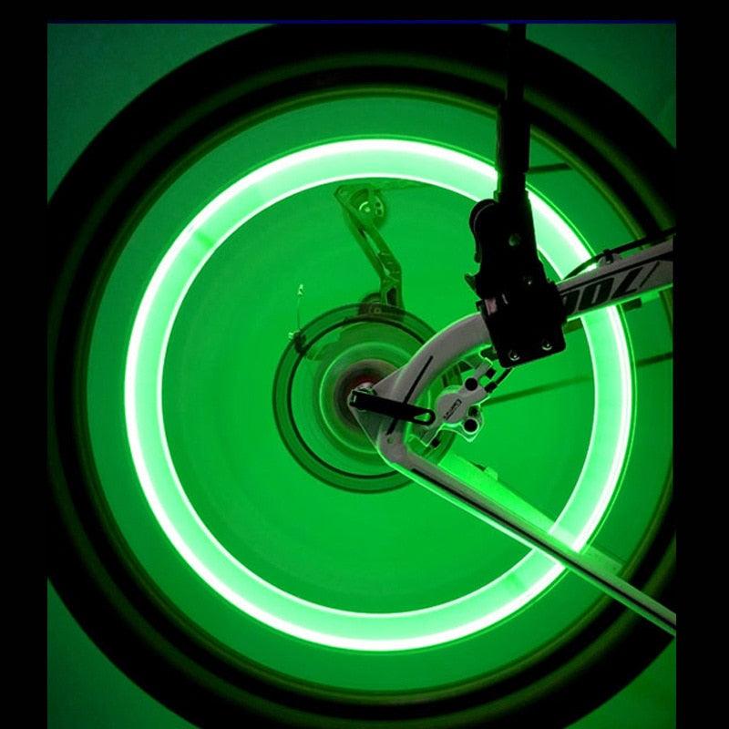 LED Bicycle Tire Valve Lights - Ultralight Motion-Activated Set