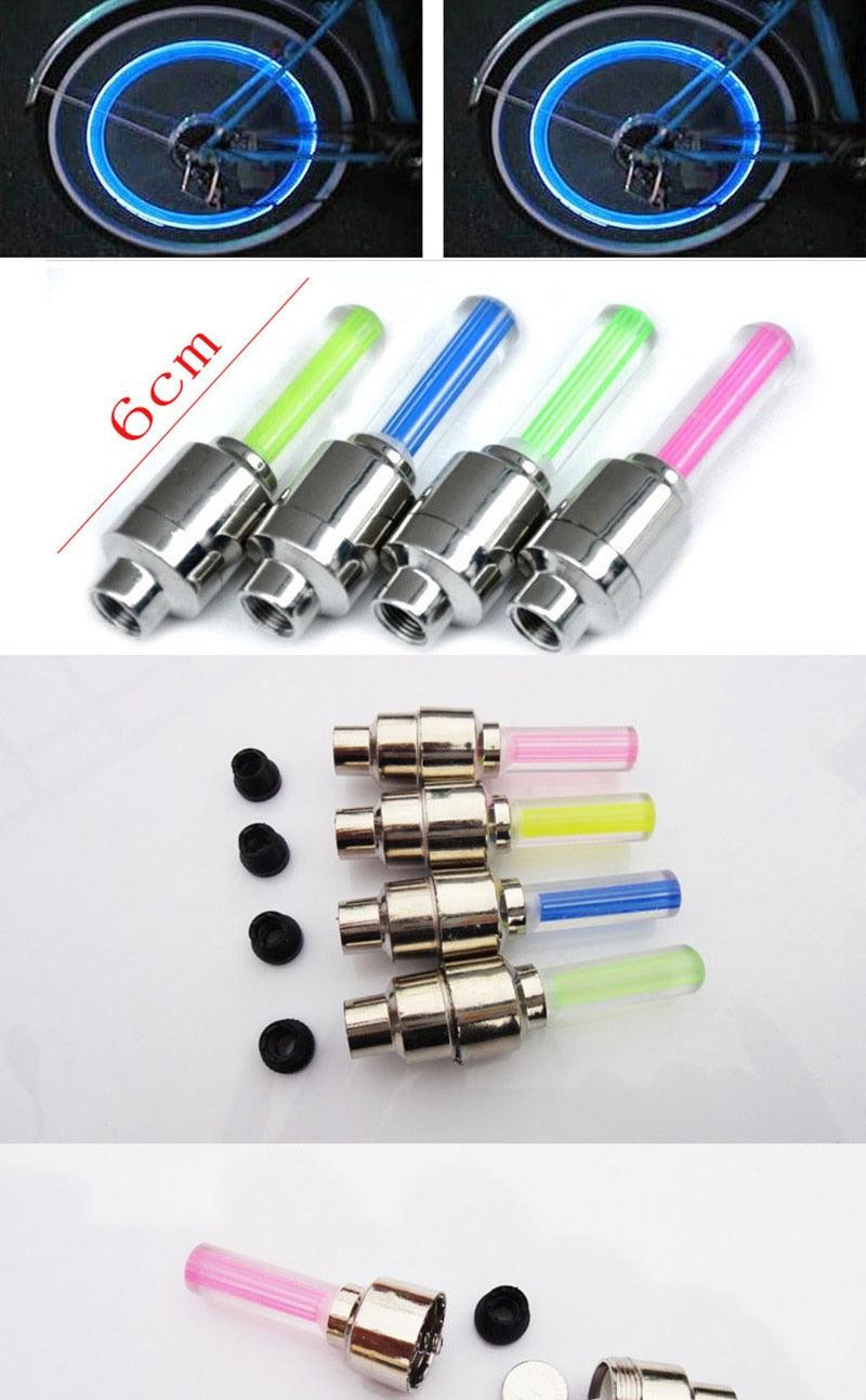 LED Bicycle Tire Valve Lights - Ultralight Motion-Activated Set