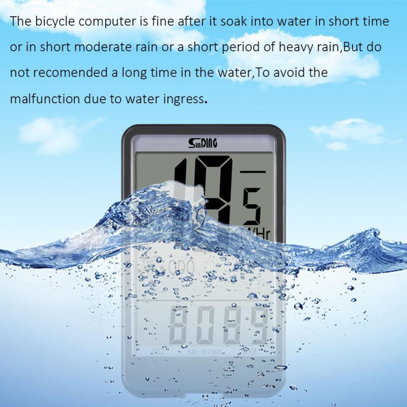 Waterproof Bicycle Computer with LED Backlight and LCD Display