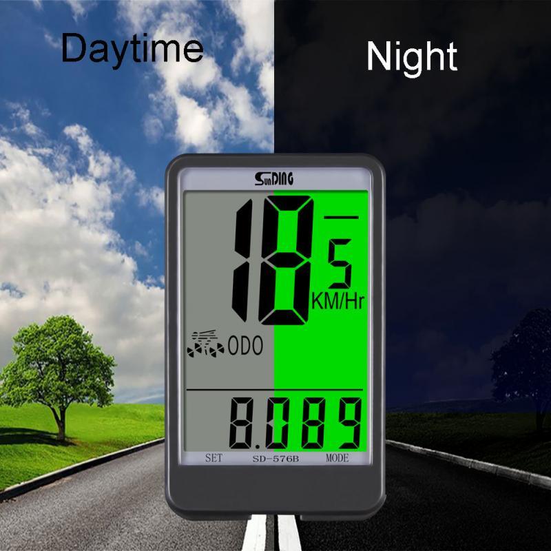 Waterproof Bicycle Computer with LED Backlight and LCD Display
