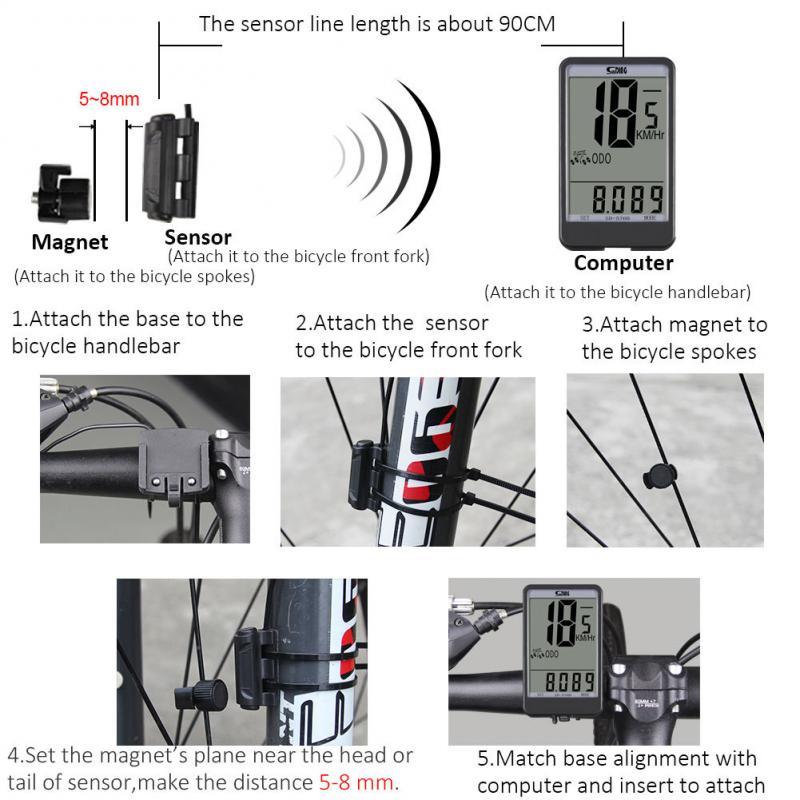 Waterproof Bicycle Computer with LED Backlight and LCD Display