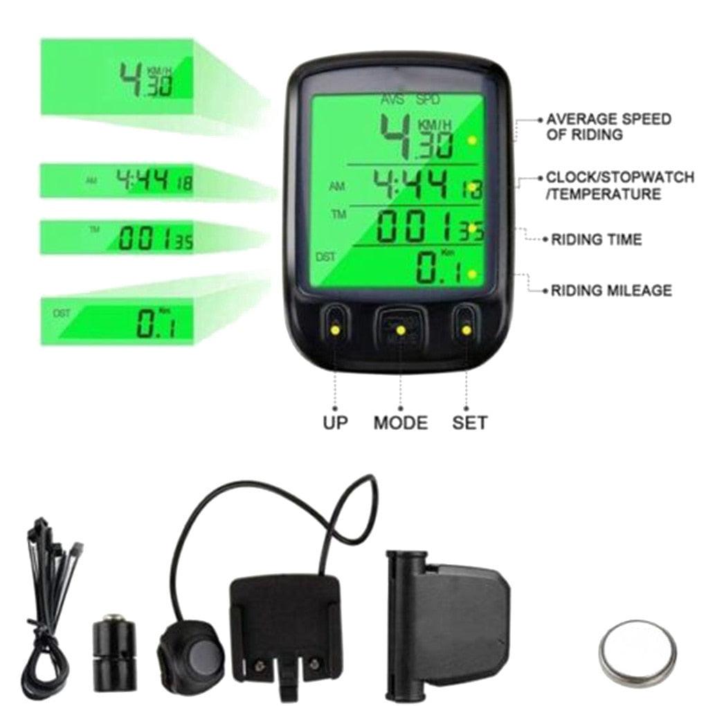 Digital Waterproof Bike Computer with Backlight & Speed Tracking