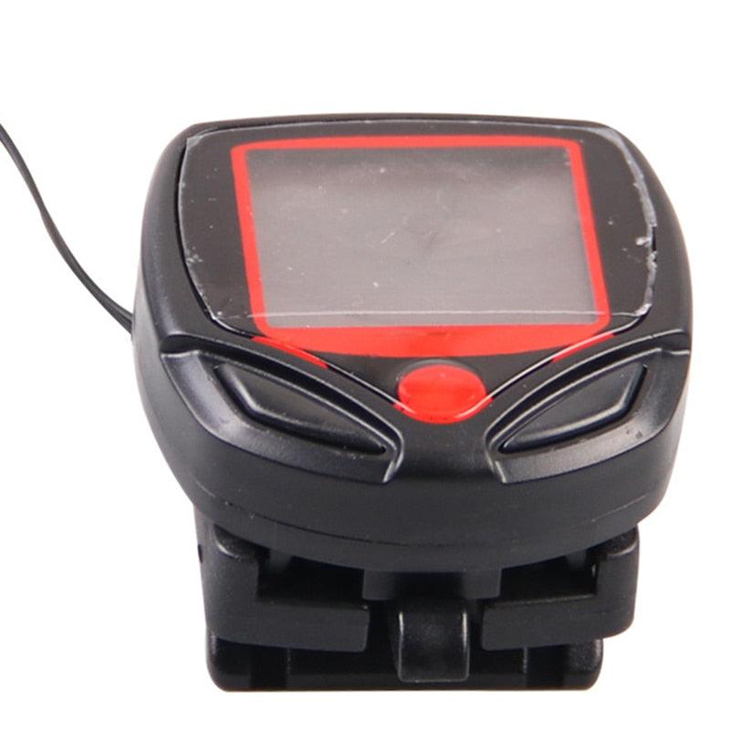 Mini Waterproof Digital Bike Speedometer & Odometer, Black/Red