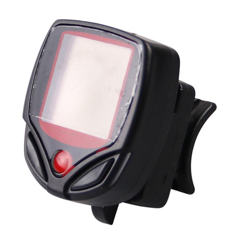 Mini Waterproof Digital Bike Speedometer & Odometer, Black/Red