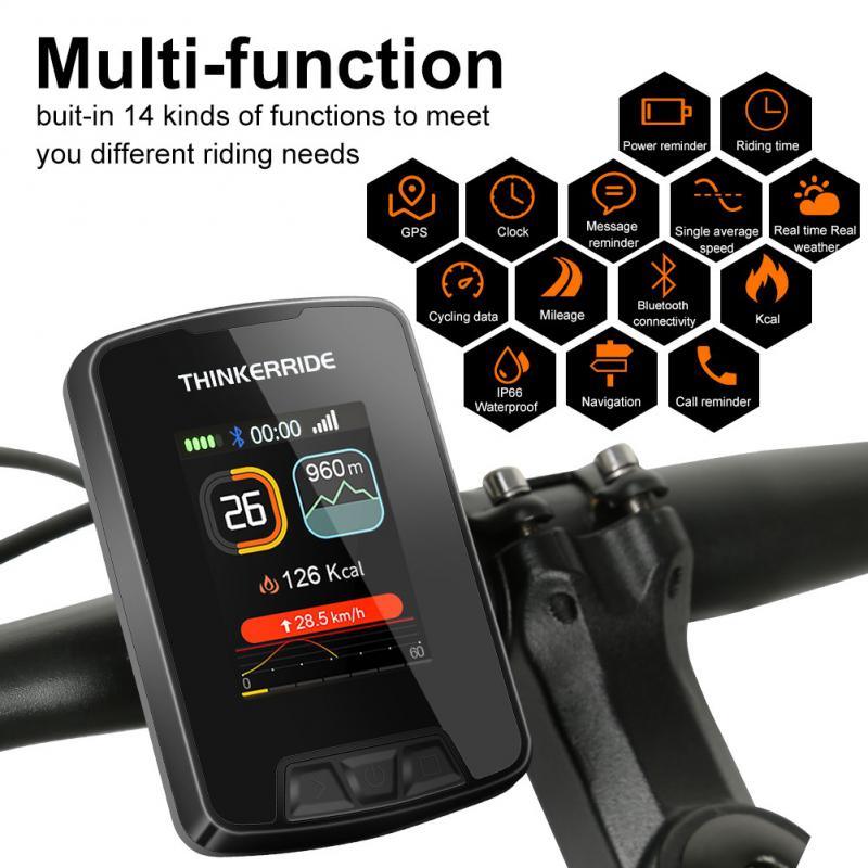 Wireless GPS Bike Computer with Large LCD Color Display & Mapping