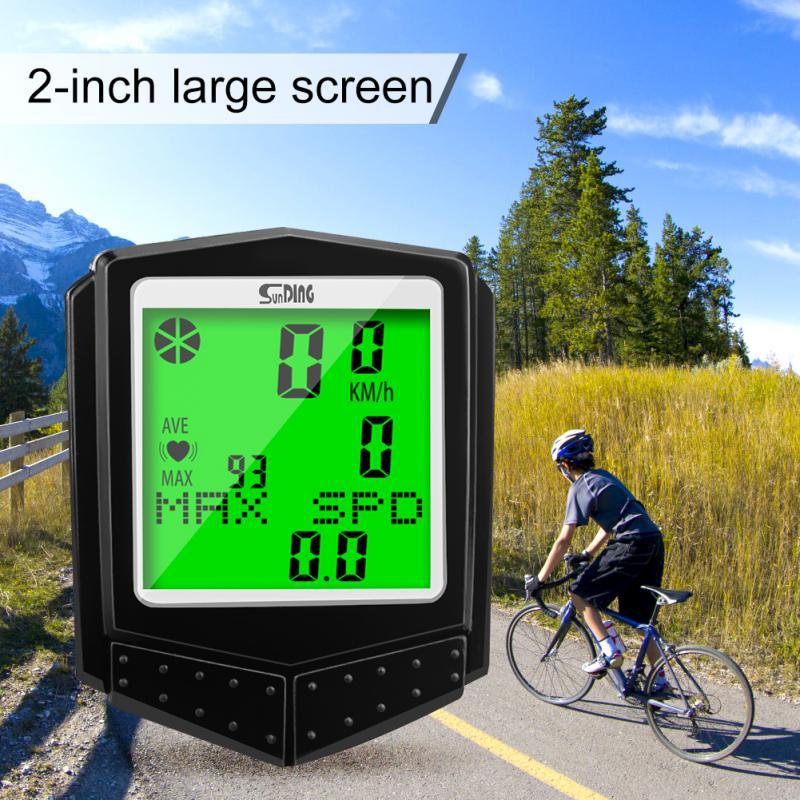 Wireless Waterproof Bicycle Computer with Backlit LCD Display