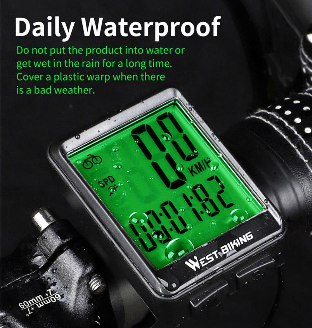 Waterproof Cycling Odometer & Smart Speedometer with LCD Backlight