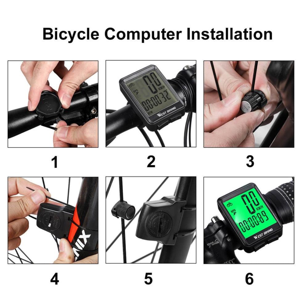 Waterproof Cycling Odometer & Smart Speedometer with LCD Backlight