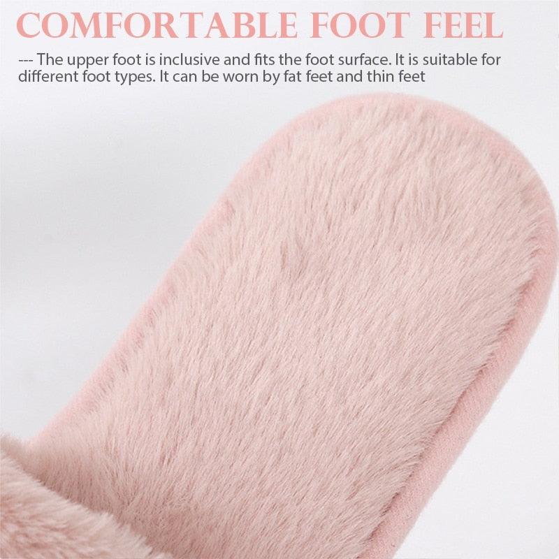 Women’s Warm Fluffy Memory Foam Slippers – Cozy Indoor Slides