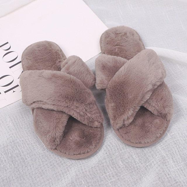 Women’s Warm Fluffy Memory Foam Slippers – Cozy Indoor Slides