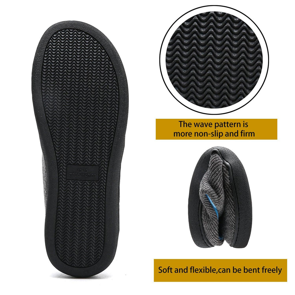 Men's Memory Foam House Slippers, Cozy Closed Toe Indoor Shoes