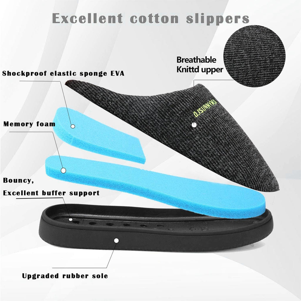 Men's Memory Foam House Slippers, Cozy Closed Toe Indoor Shoes