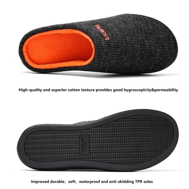 Men's Memory Foam House Slippers, Cozy Closed Toe Indoor Shoes
