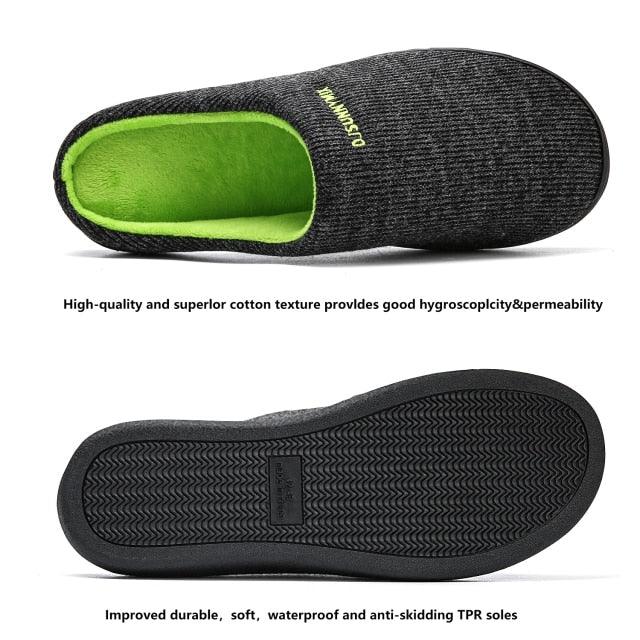 Men's Memory Foam House Slippers, Cozy Closed Toe Indoor Shoes