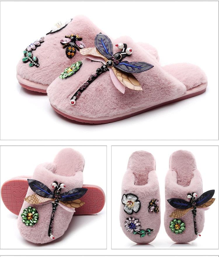 Women’s Plush Memory Foam Slippers - Soft Faux Fur Lined Slides