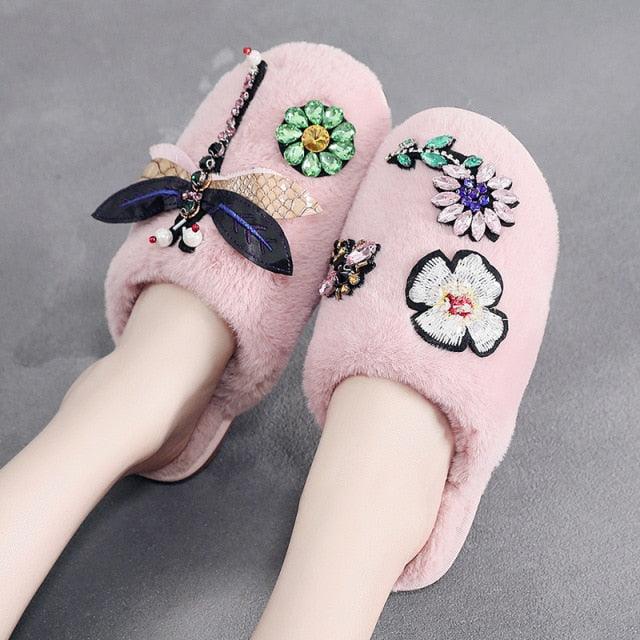 Women’s Plush Memory Foam Slippers - Soft Faux Fur Lined Slides