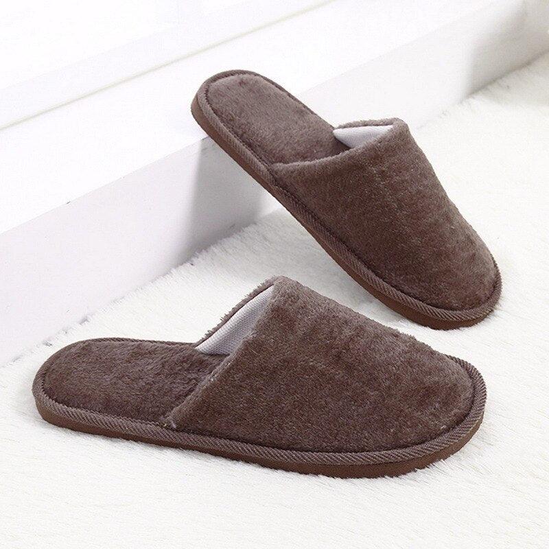Unisex Plush Memory Foam House Slippers - Warm Non-Slip Indoor Shoes