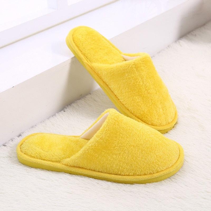 Unisex Plush Memory Foam House Slippers - Warm Non-Slip Indoor Shoes