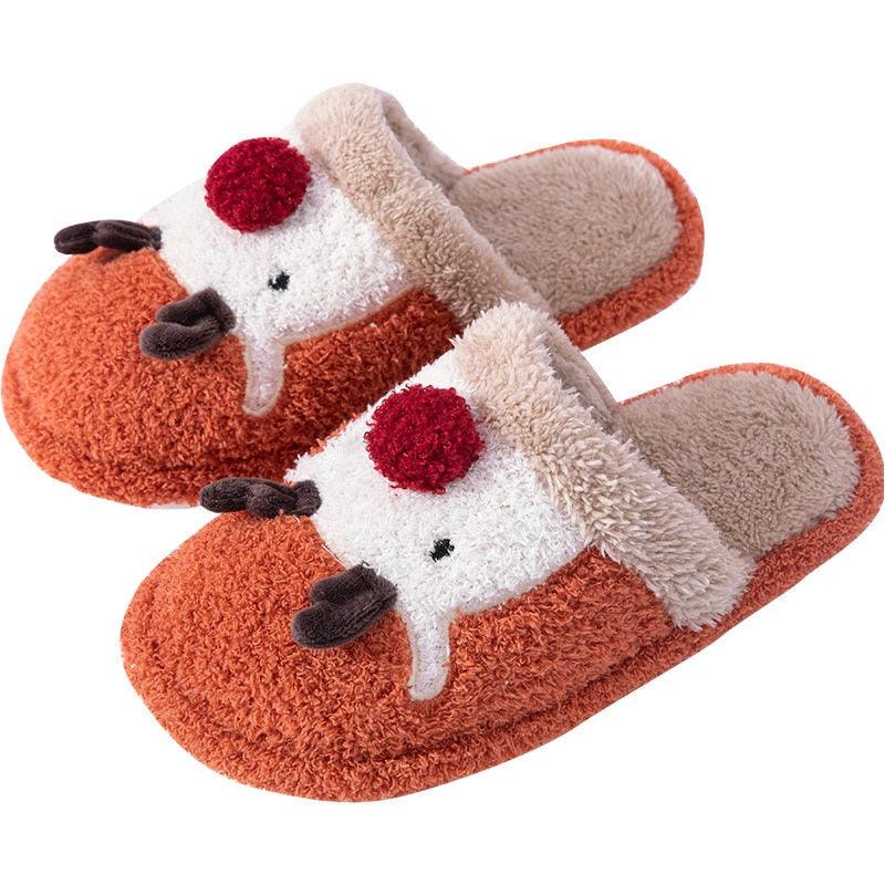 Cute Christmas Deer Indoor Slippers, Memory Foam House Shoes