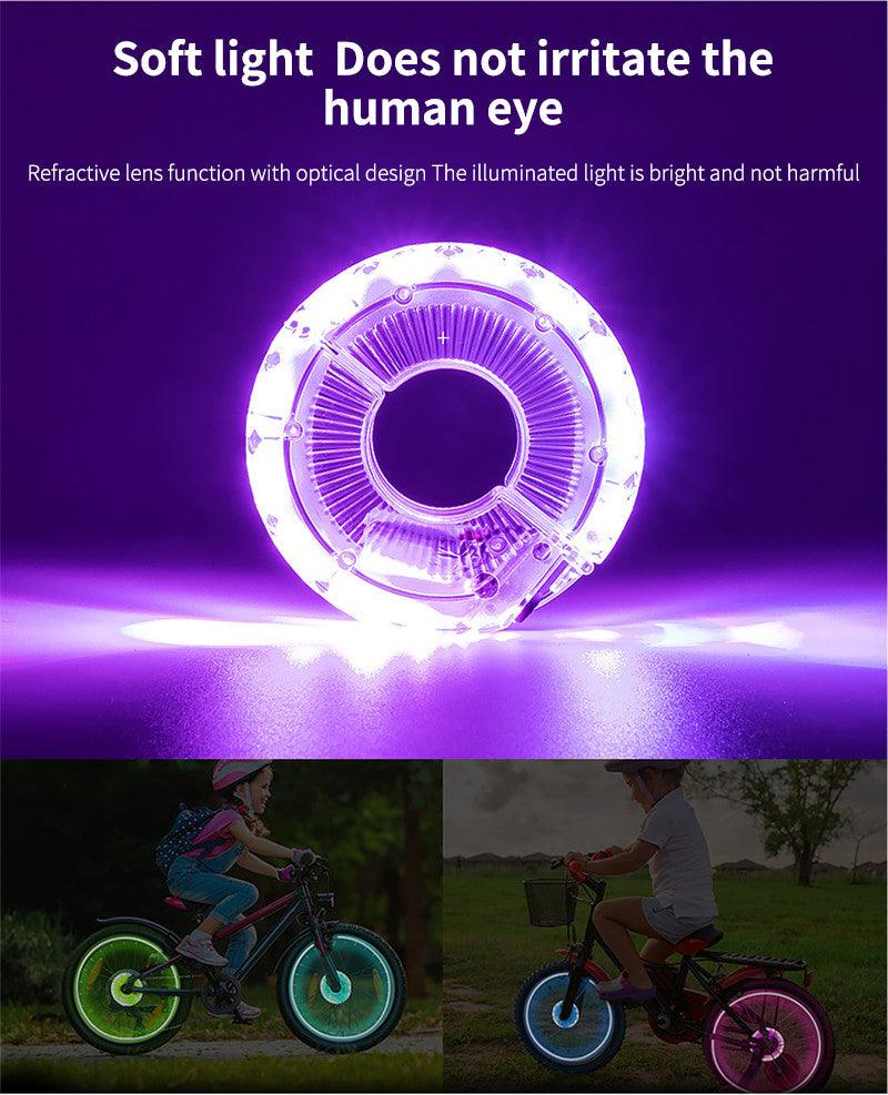 USB Rechargeable LED Smart Bicycle Hub Light with Vibration Sensor