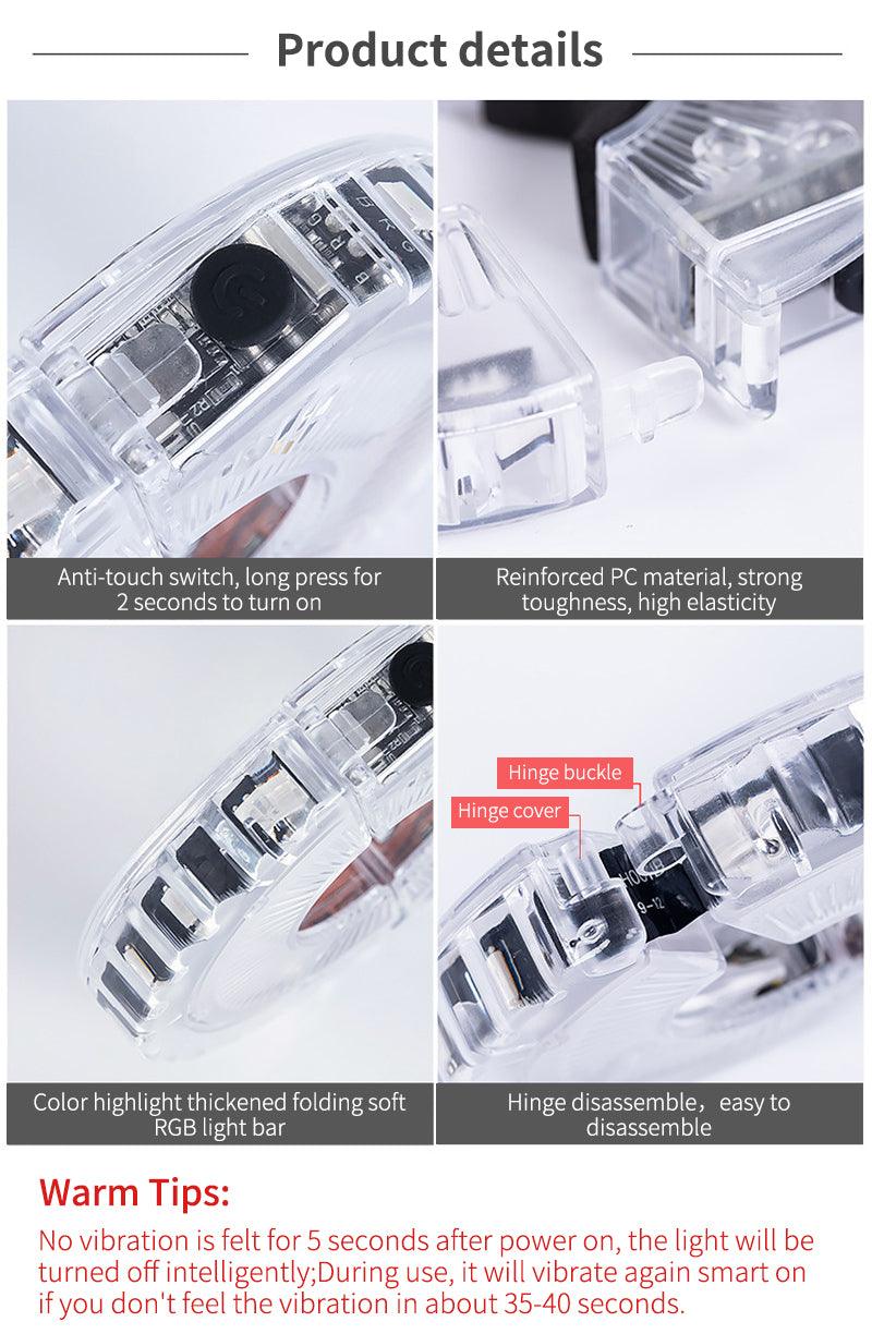 USB Rechargeable LED Smart Bicycle Hub Light with Vibration Sensor