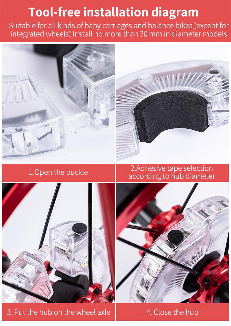 USB Rechargeable LED Smart Bicycle Hub Light with Vibration Sensor