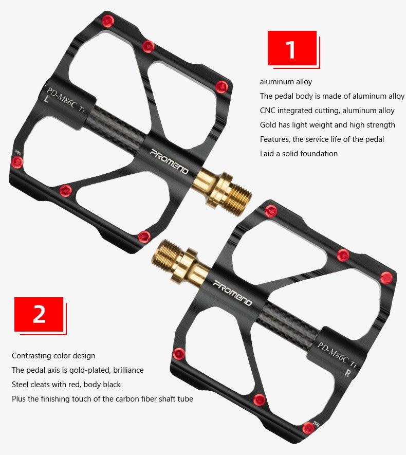 Titanium Carbon Fiber MTB Road Bike Pedals - Industrial Platform