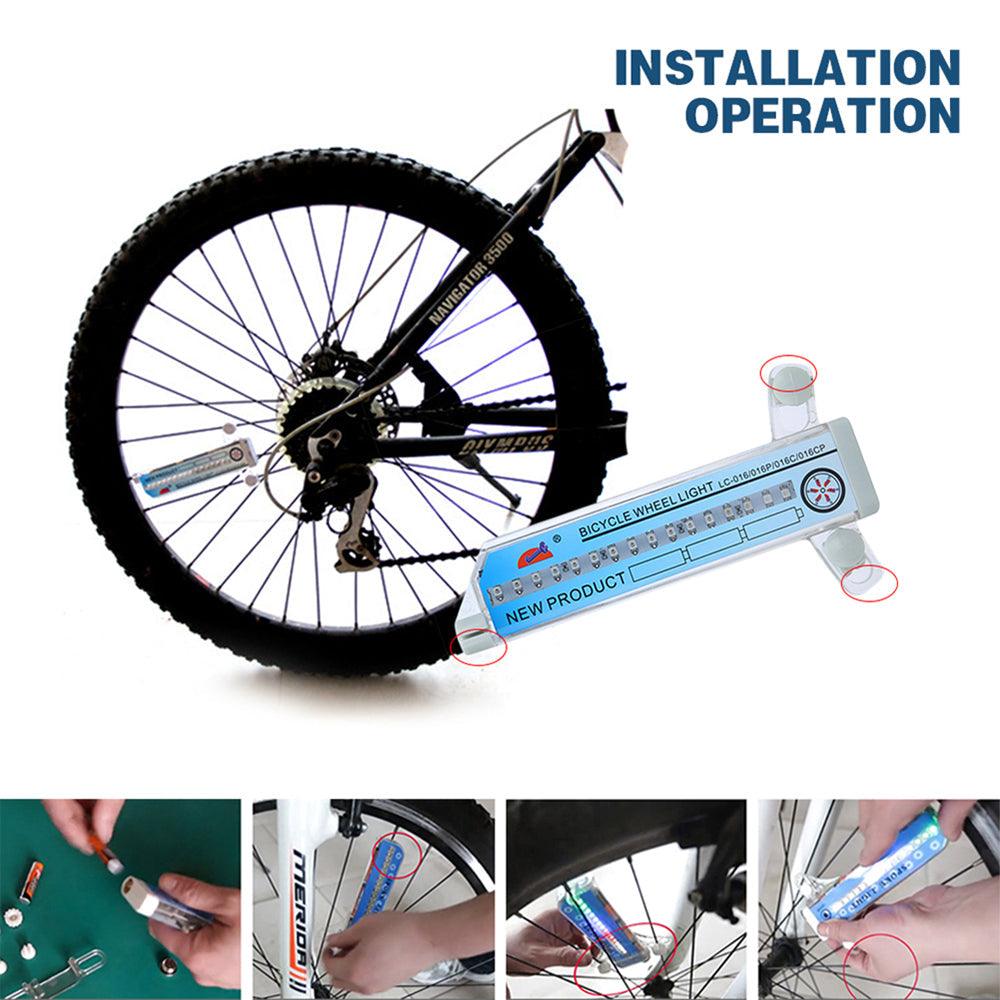 32 LED Bicycle Wheel Light with RGB Flash Patterns for Night Safety