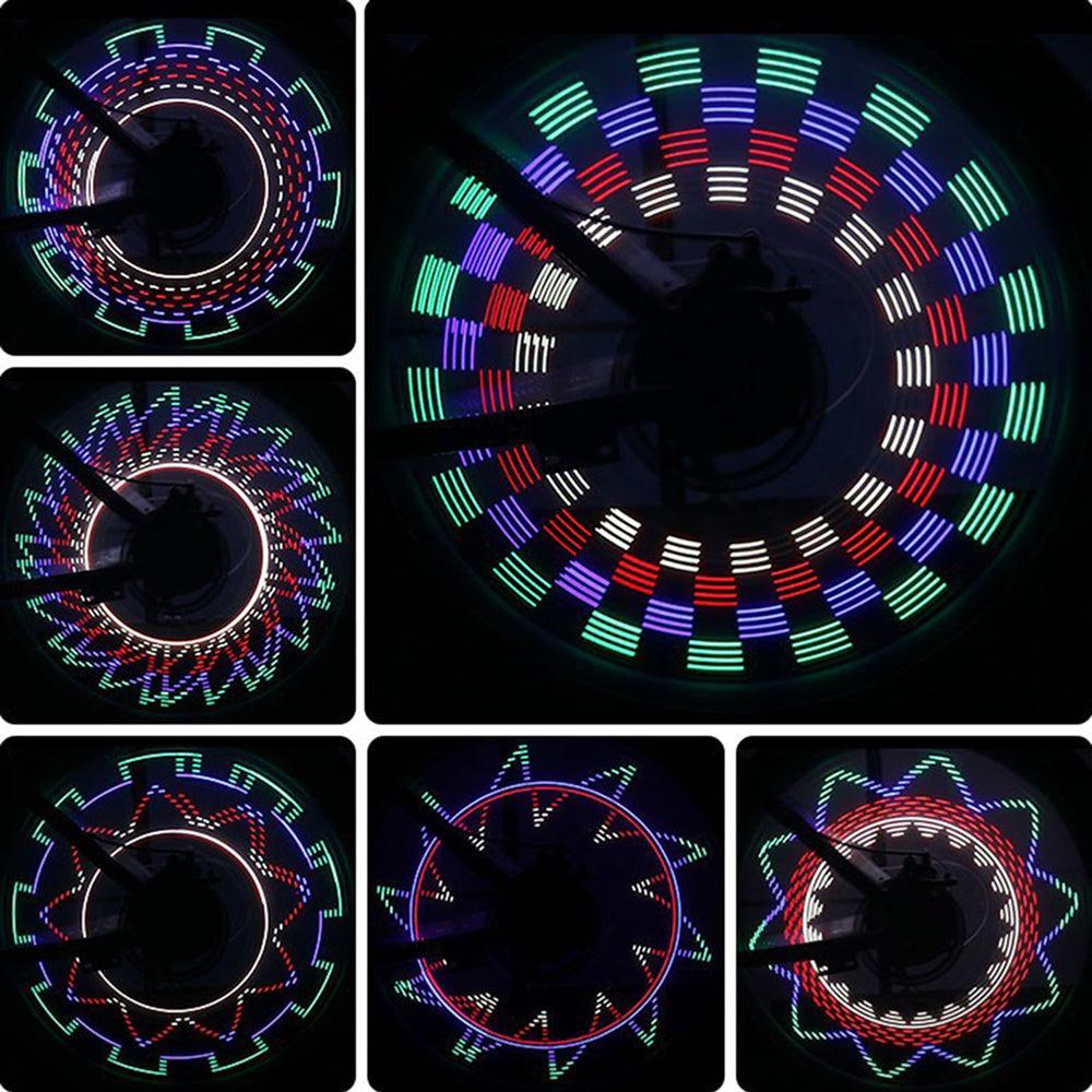32 LED Bicycle Wheel Light with RGB Flash Patterns for Night Safety