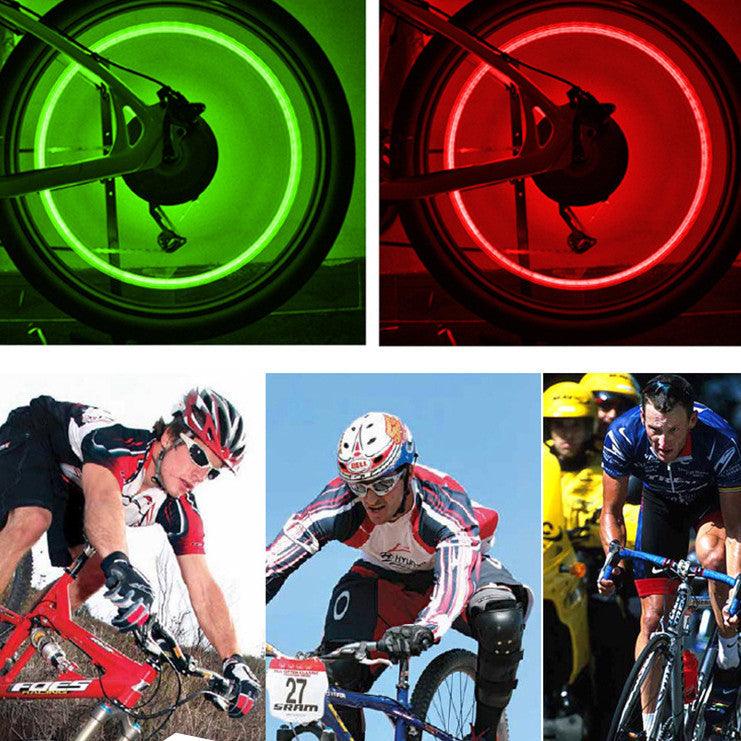 Motion-Activated LED Bicycle Tire Valve Lights - Neon Glow Lamp
