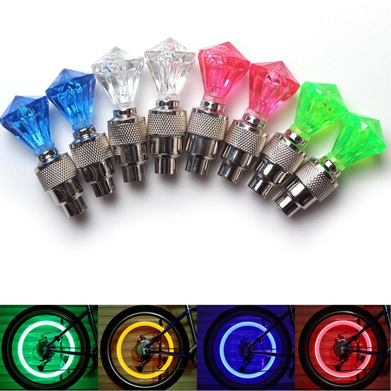 Motion-Activated LED Bicycle Tire Valve Lights - Neon Glow Lamp