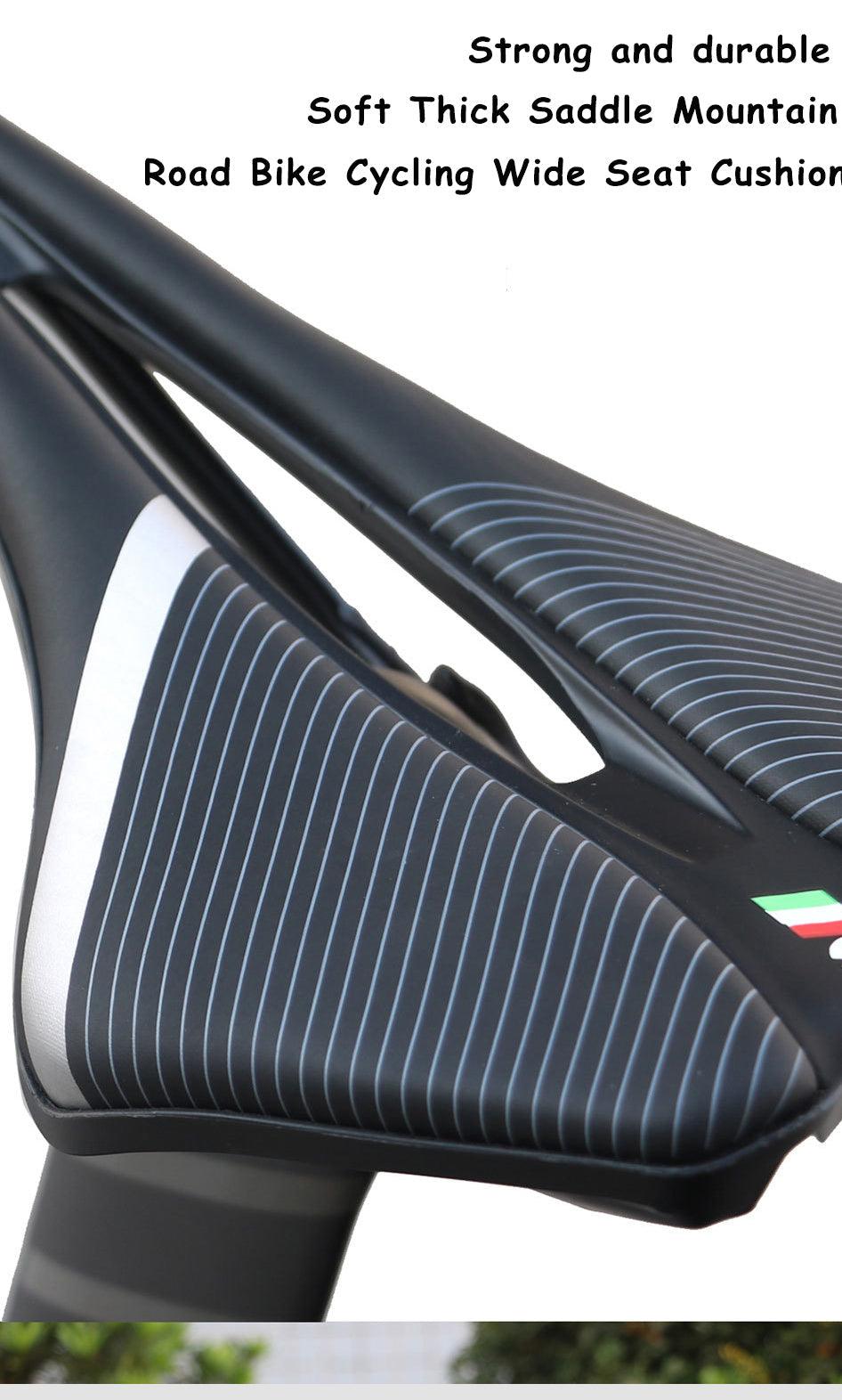 Ergonomic Wide Mountain Bike Saddle with Breathable Foam Padding